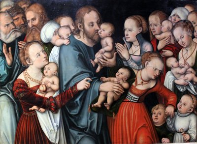 Cristo bendiciendo a los niños de Lucas Cranach the Elder